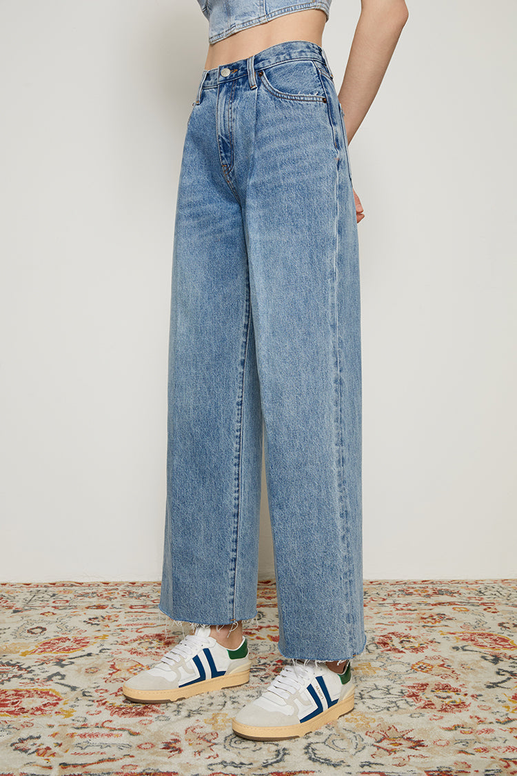 CHILL Pleat Straight Ankle Jeans HJ133 [FINAL SALE]