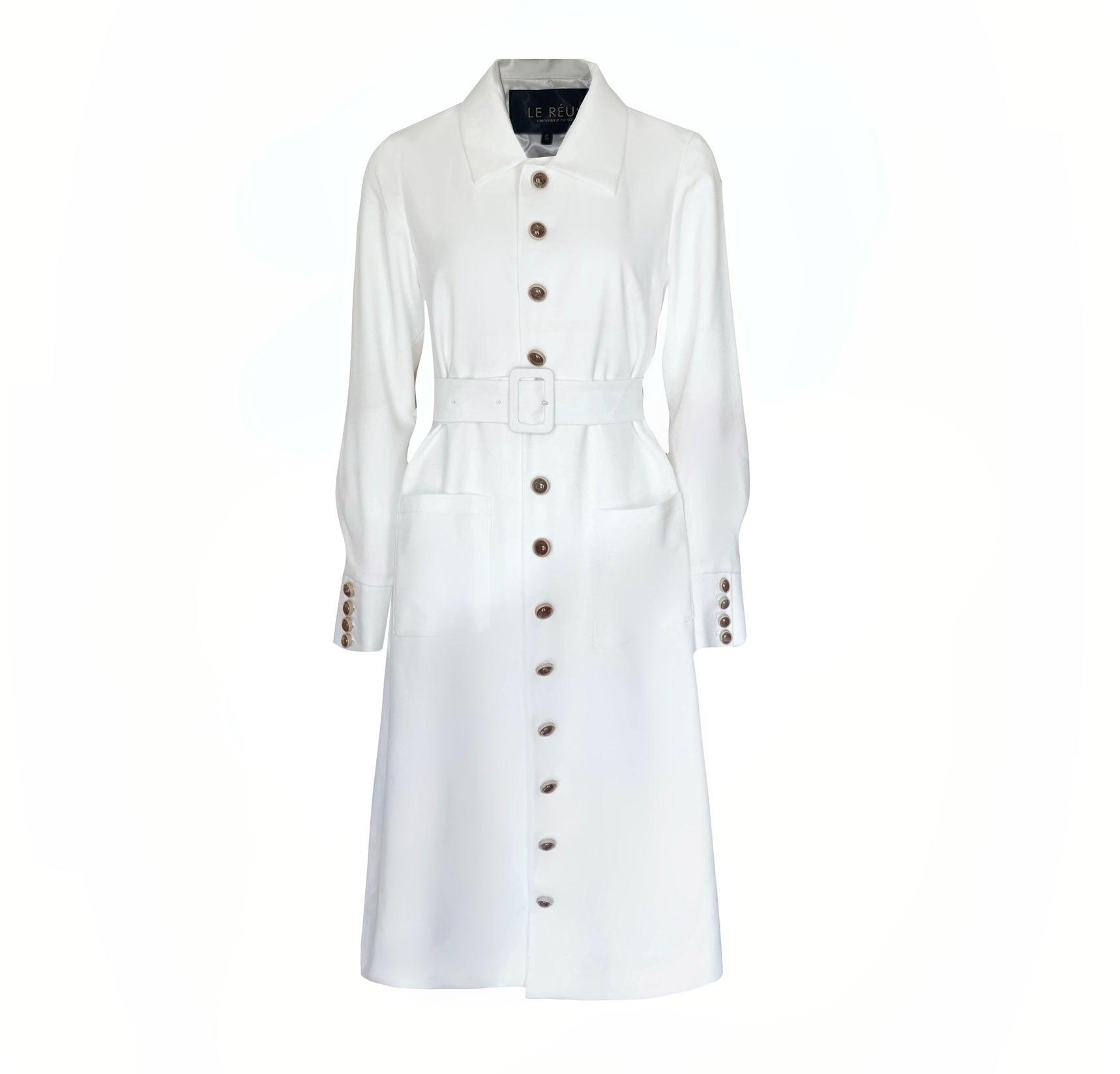Monique White Coat – Women’s Elegant Long Coat