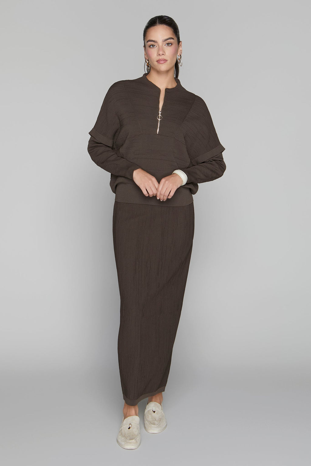 Canton Maxi Skirt in Cocoa