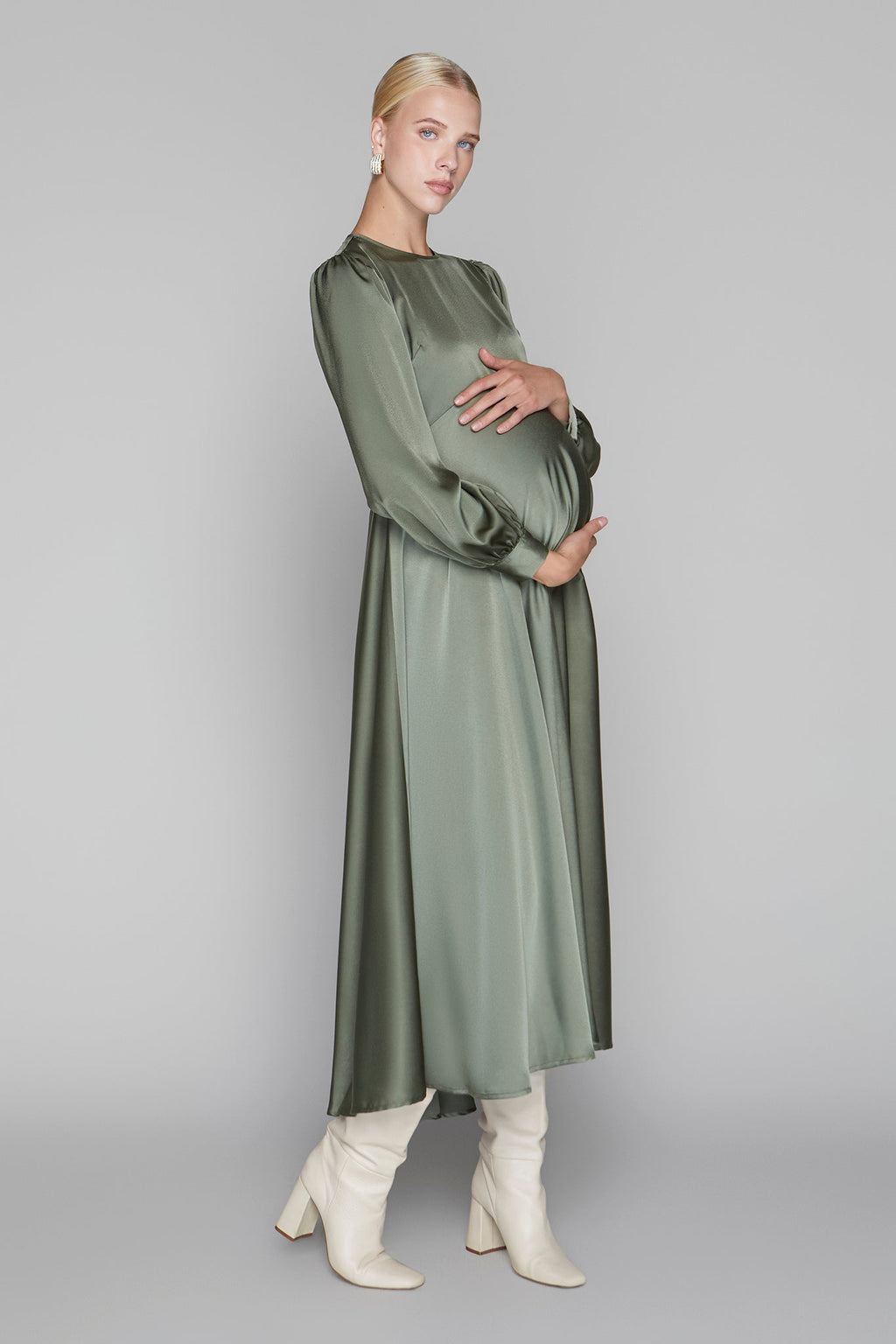 Arden Maternity Dress in Olive