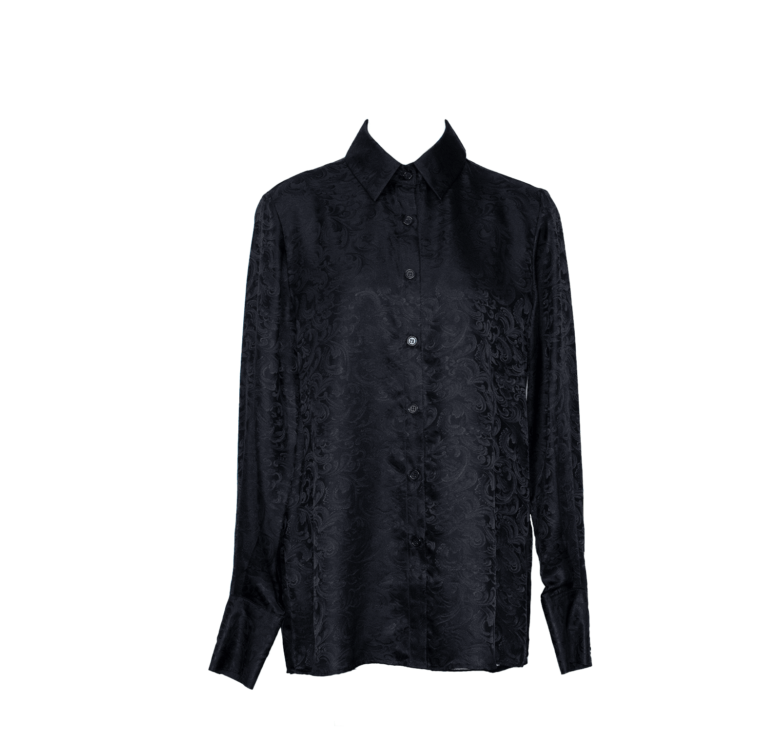 Elegance Silk Blouse in Black Paisley – Women’s Luxury Silk Top