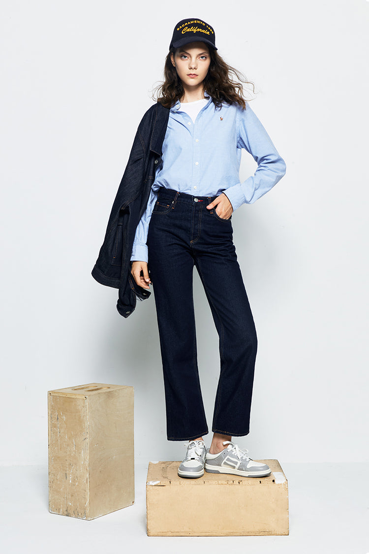 Manhattan High Rise Straight Ankle Jeans HJ160