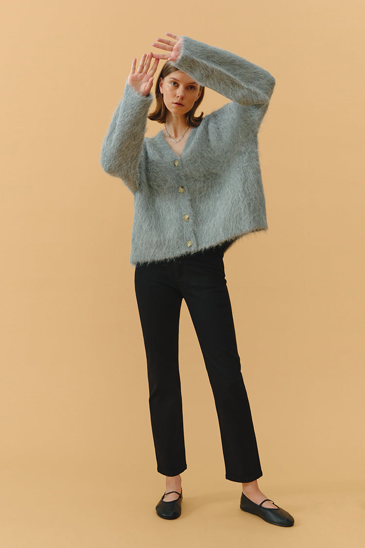 Two Shots High Rise Straight Crop Jeans HJ013