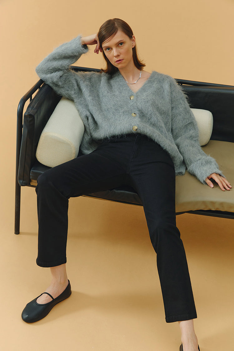 Two Shots High Rise Straight Crop Jeans HJ013