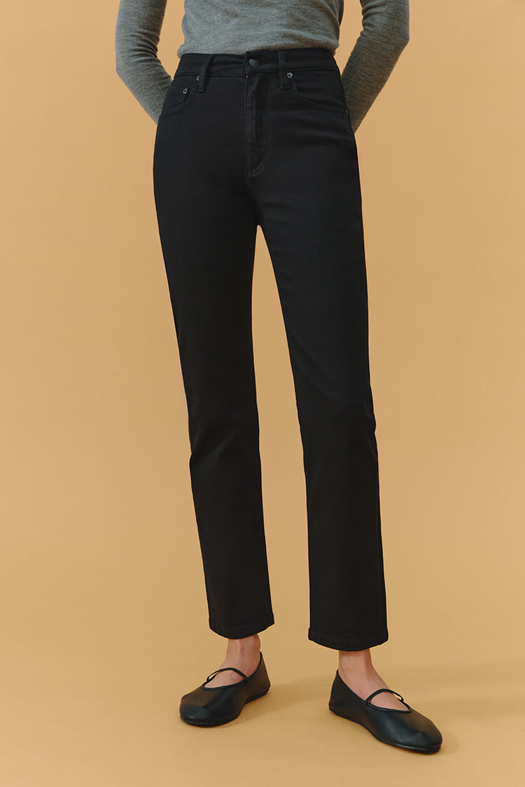 Two Shots High Rise Straight Crop Jeans HJ013