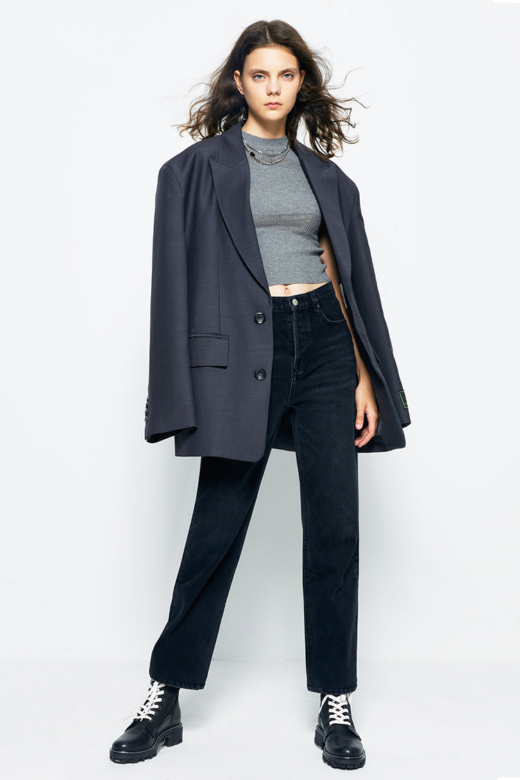 Manhattan High Rise Straight Ankle Jeans HJ160