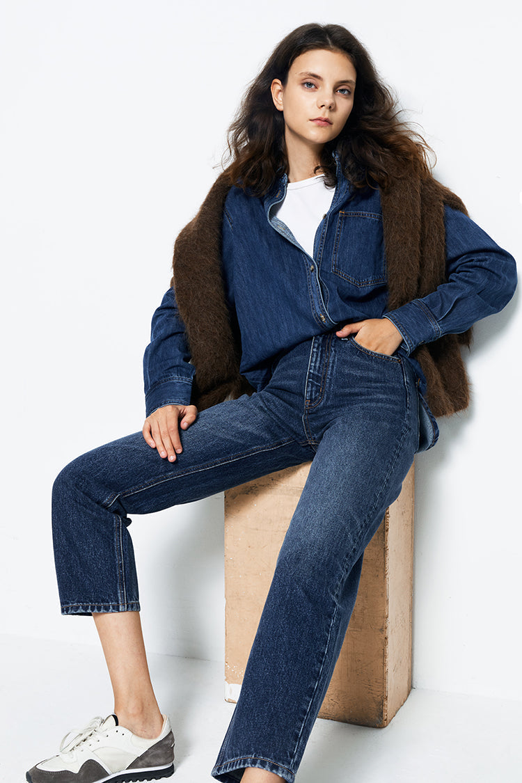 Chelsea High Rise Straight Crop Jeans HJ005