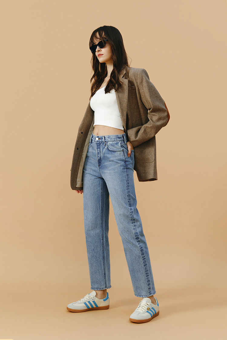 Manhattan High Rise Straight Ankle Jeans HJ160