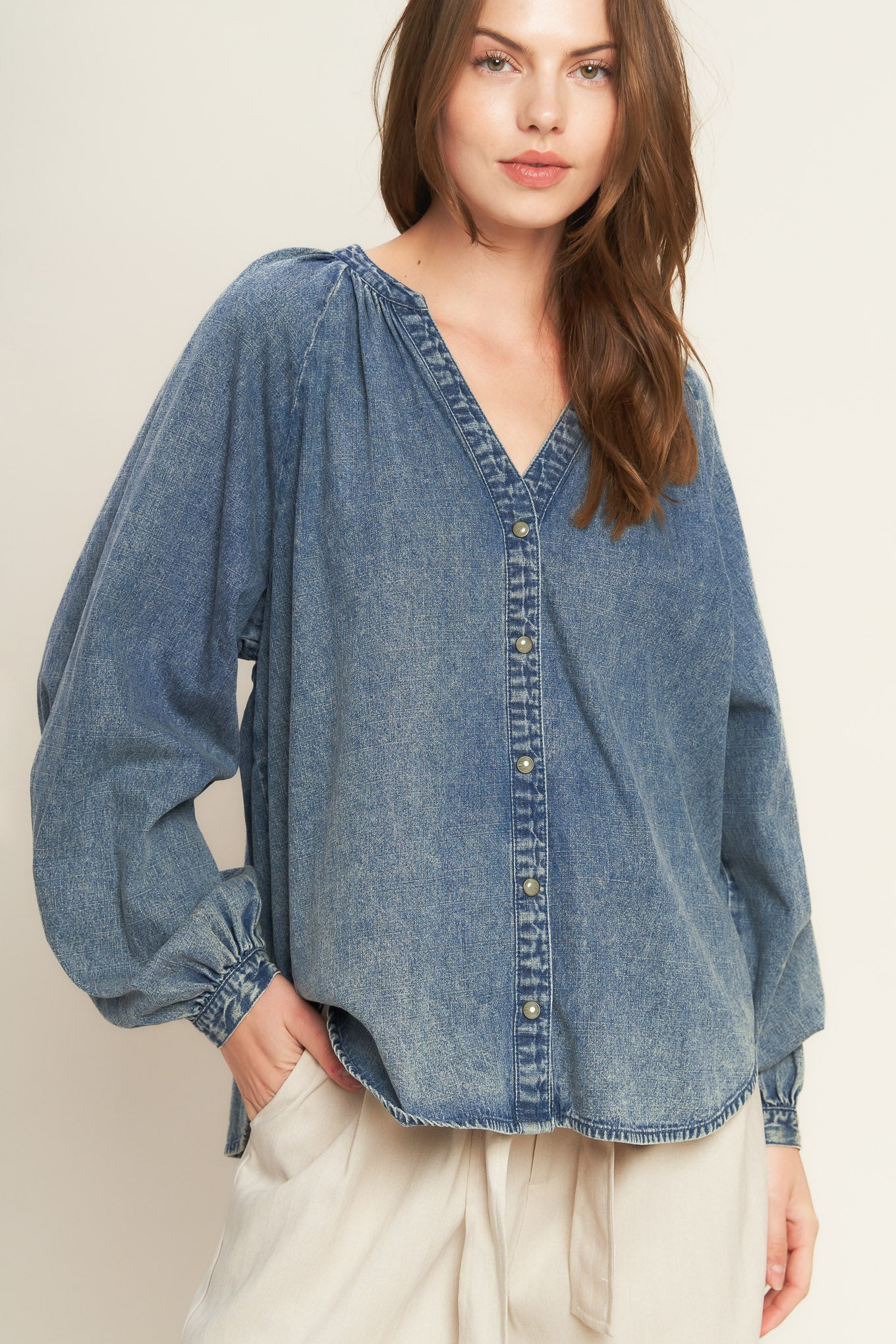 MUSING ABOUT YOU DENIM TOP