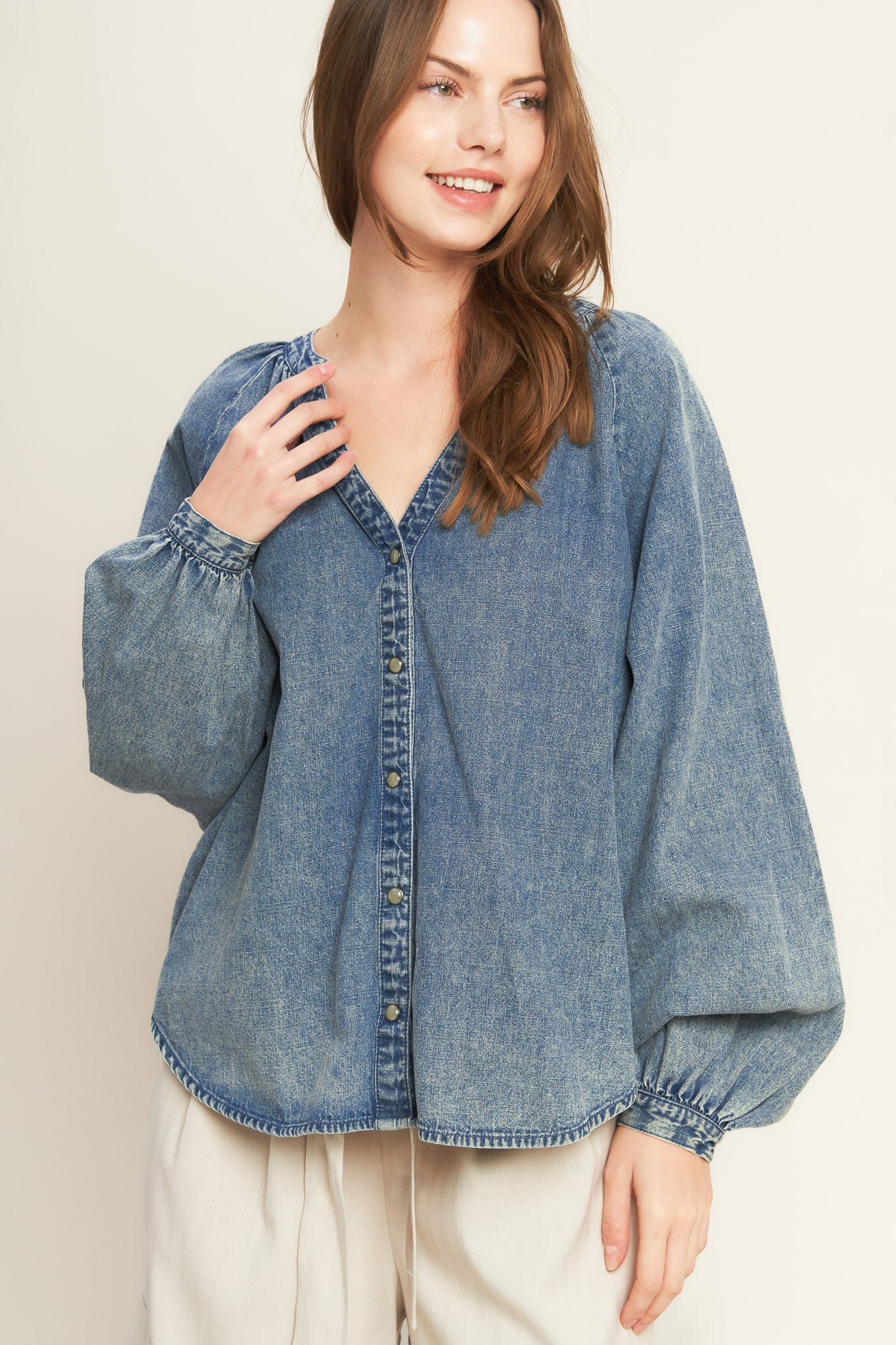 MUSING ABOUT YOU DENIM TOP
