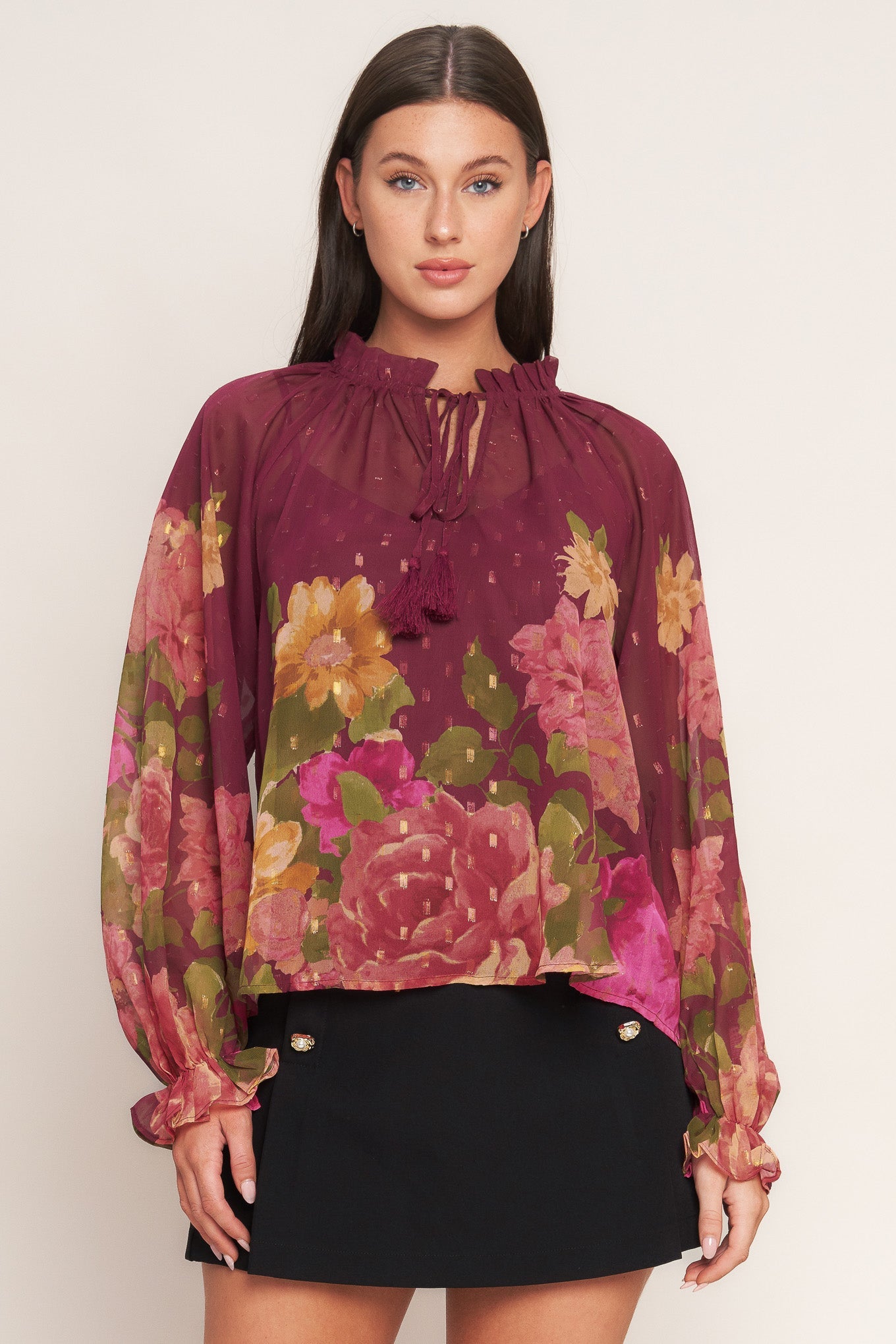 FLORA ROMANTICA WOVEN TOP
