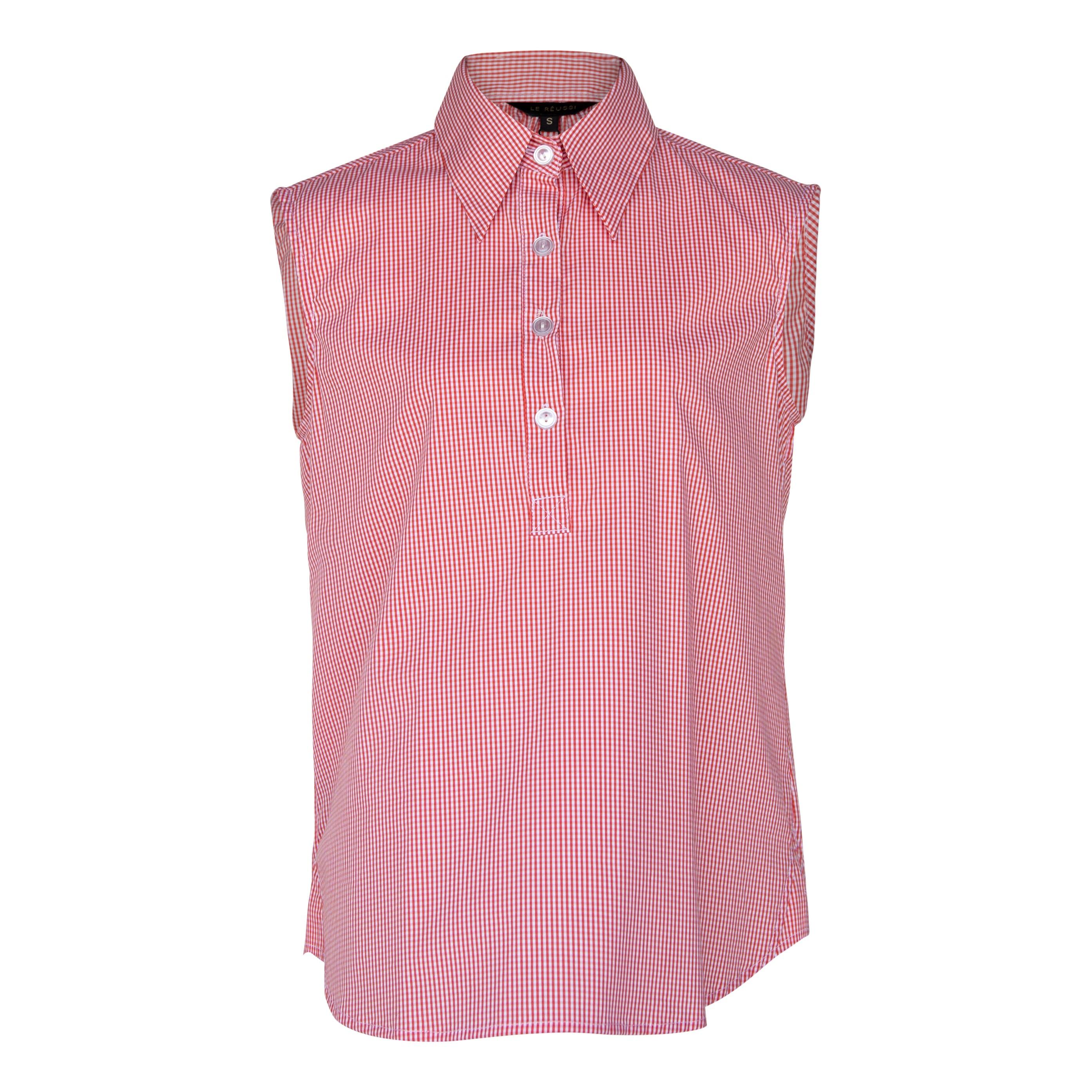 Italian Cotton Orange Sleeveless Top – Elegant Summer Blouse