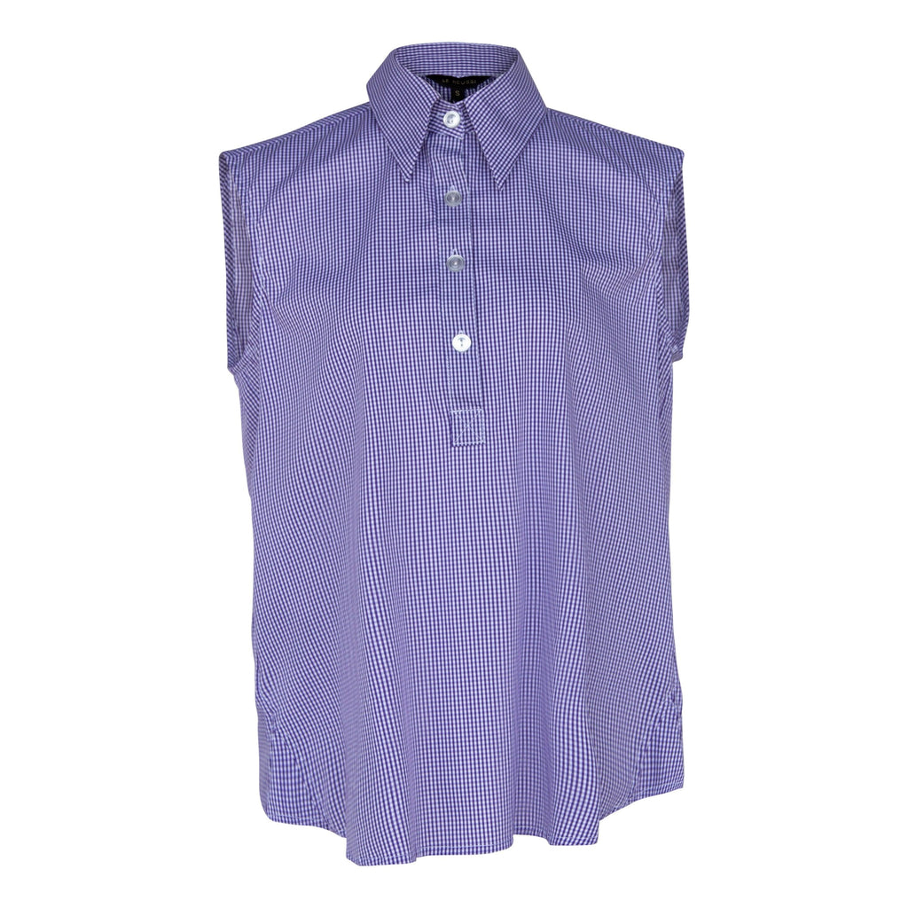Italian Cotton Purple Sleeveless Shirt – Women’s Chic Summer Top