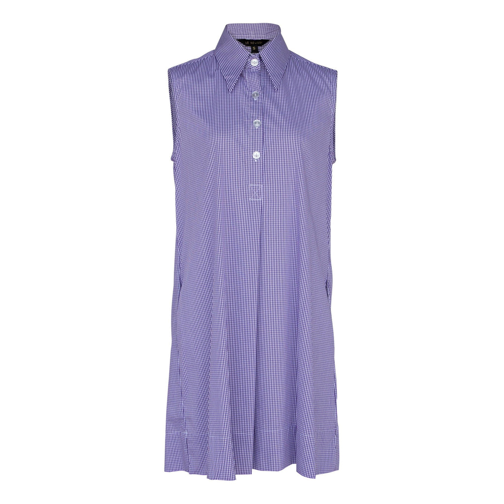 Italian Cotton Sleeveless Dress in Purple – Chic Summer Wear