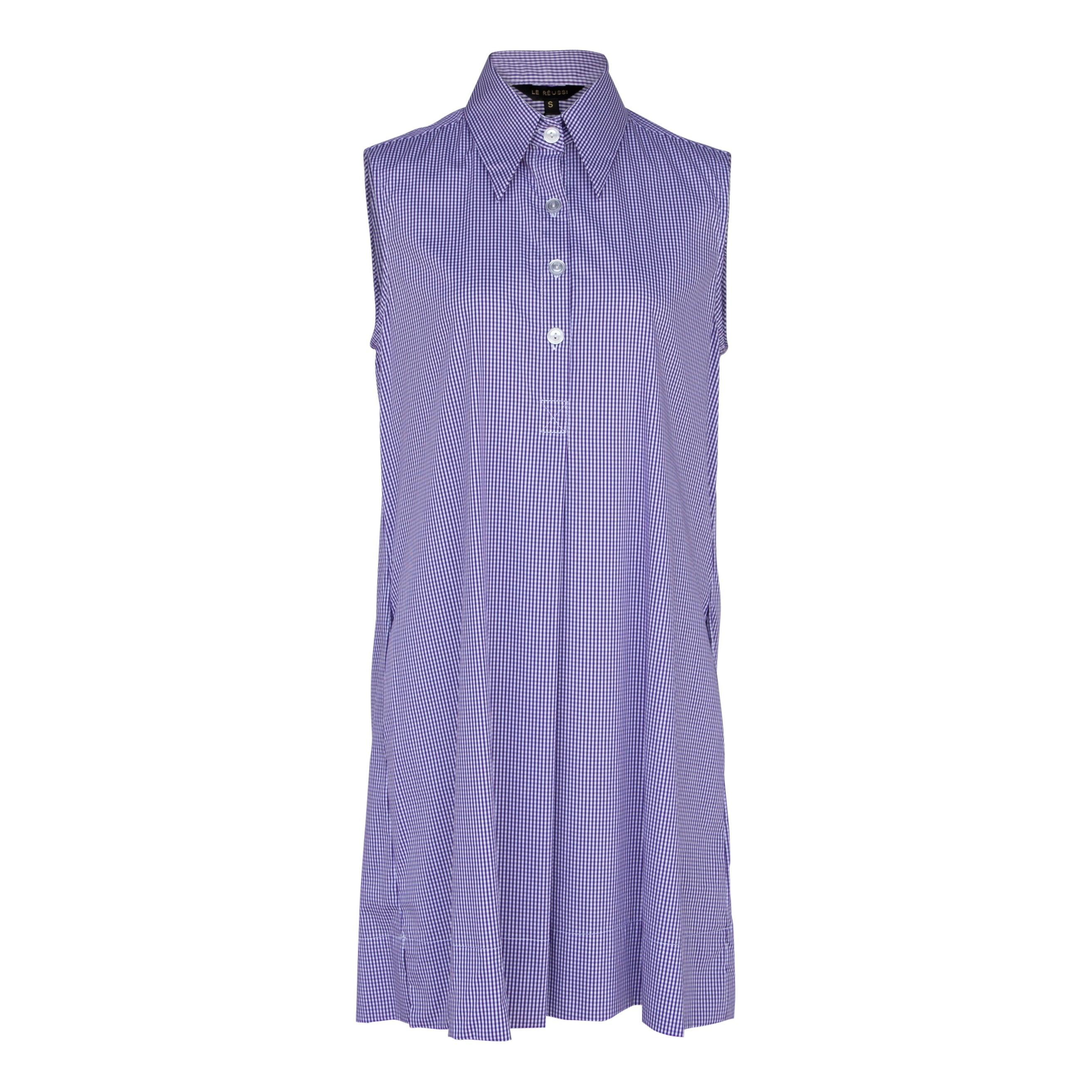 Italian Cotton Sleeveless Dress in Purple – Chic Summer Wear