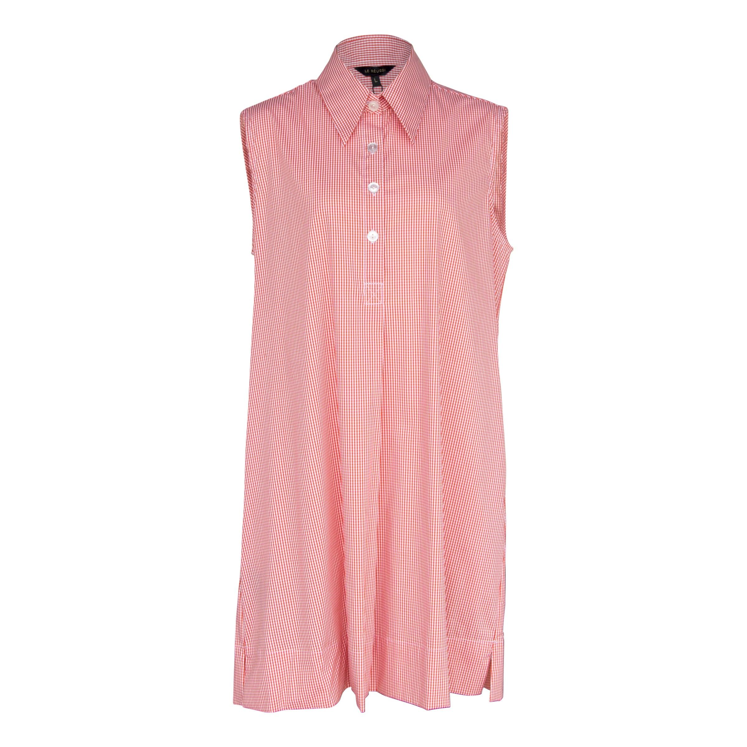 Italian Cotton Orange Sleeveless Dress – Elegant Summer Wear