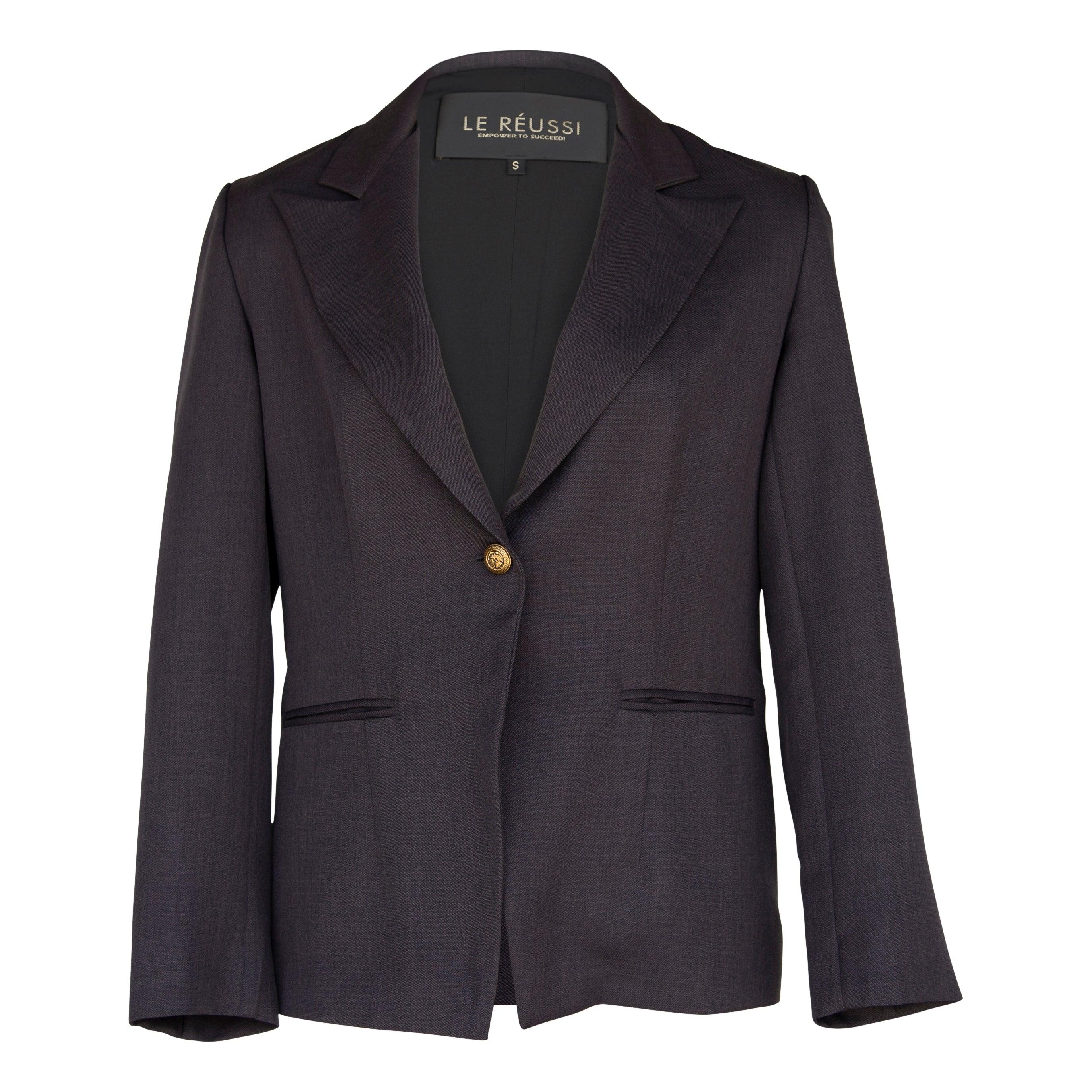 Luxe Charcoal Blazer – Women’s Tailored Office Jacket