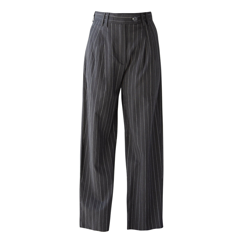 Black Pinstripes Suit Pants – Women’s Tailored Office Trousers