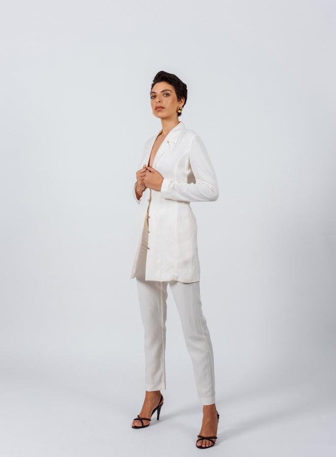 White Tailoring Slim Pants – Women’s Slim-Fit Trousers