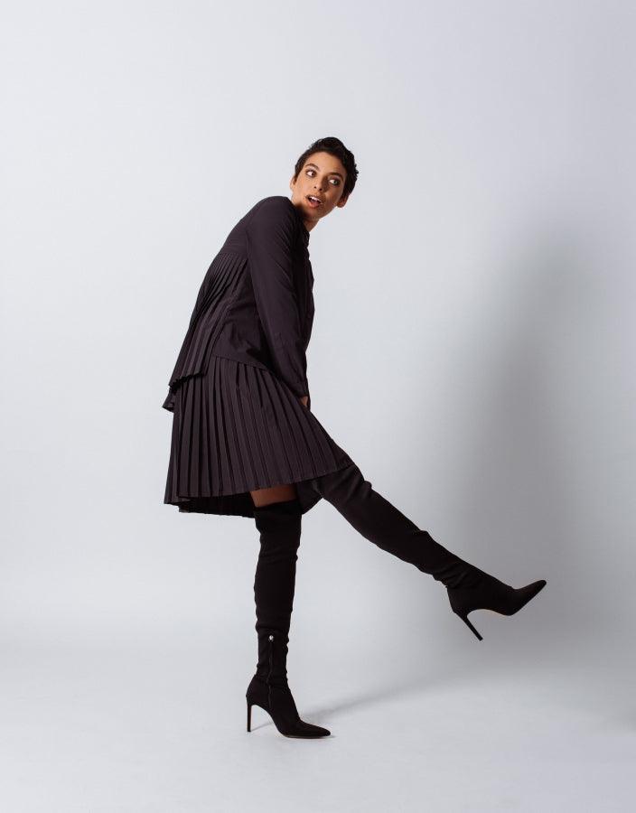 Luxe Black Pleated Skirt – Elegant Women’s Pleated Skirt