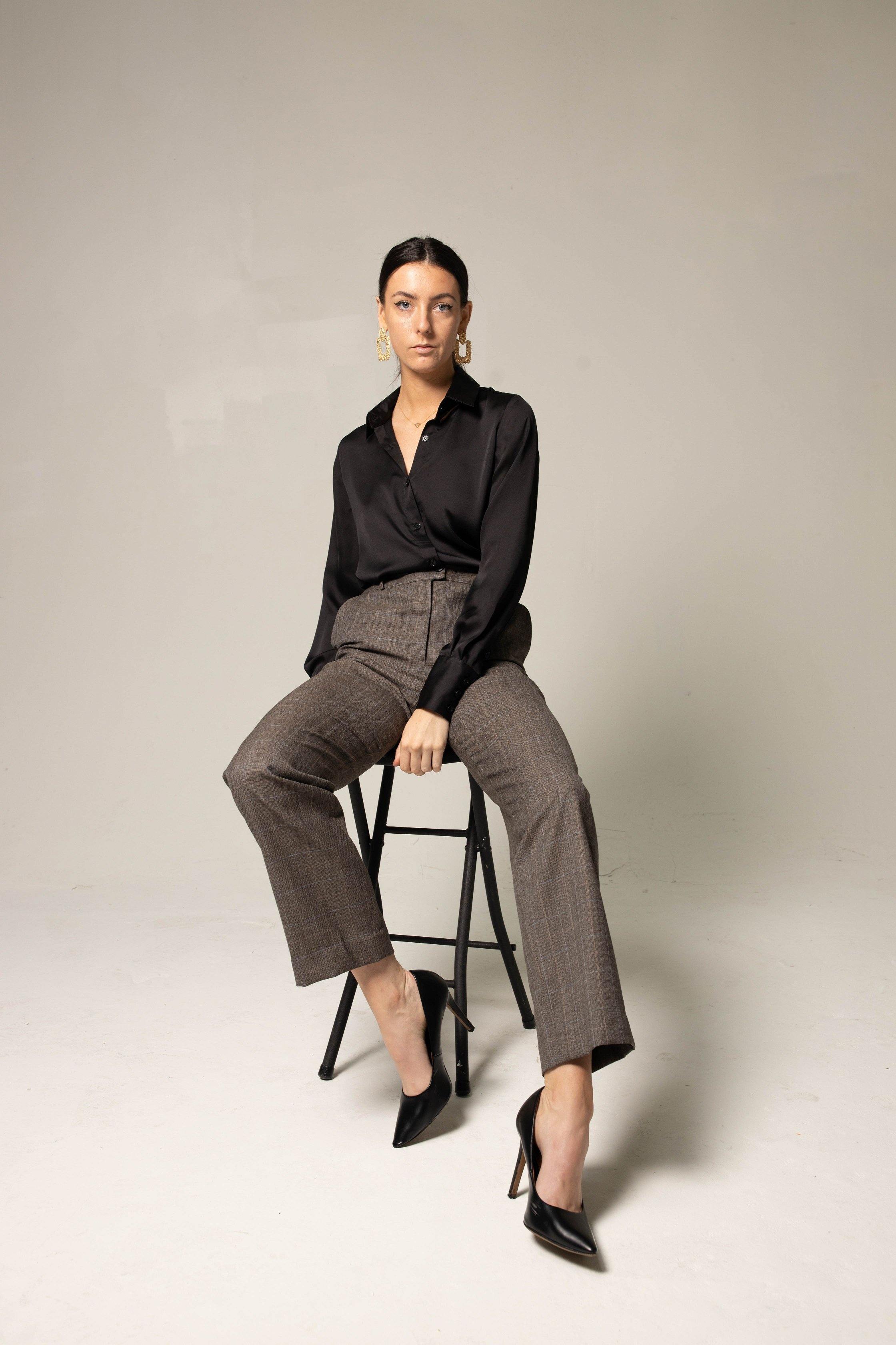 Womens Straight Leg Wool Pants – Tailored Wool Trousers