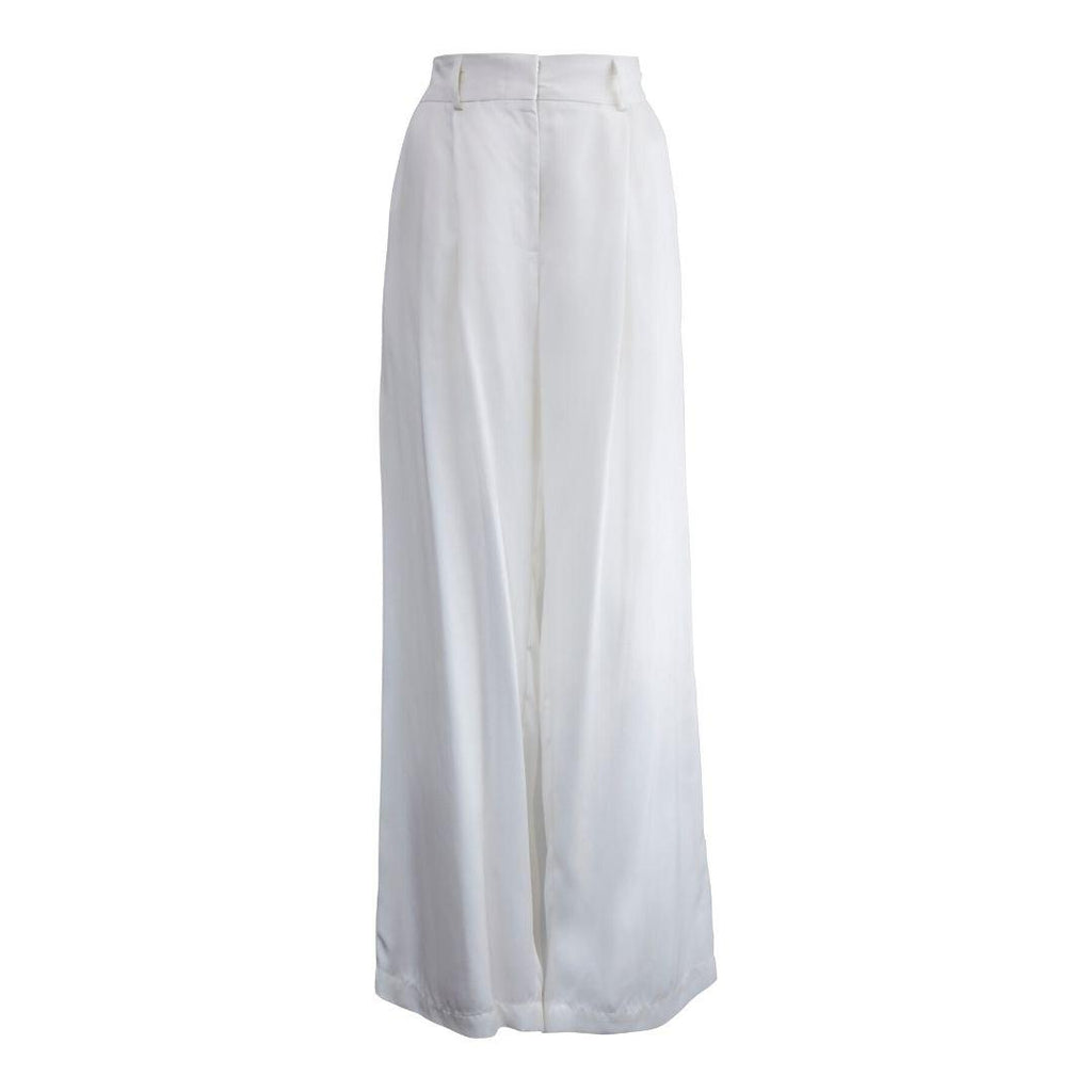 Remi White Wide-Leg Pants – Elegant Women's High-Waist Trousers