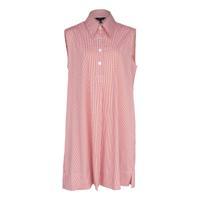 Italian Cotton Red Stripe Sleeveless Dress – Elegant Summer Dress