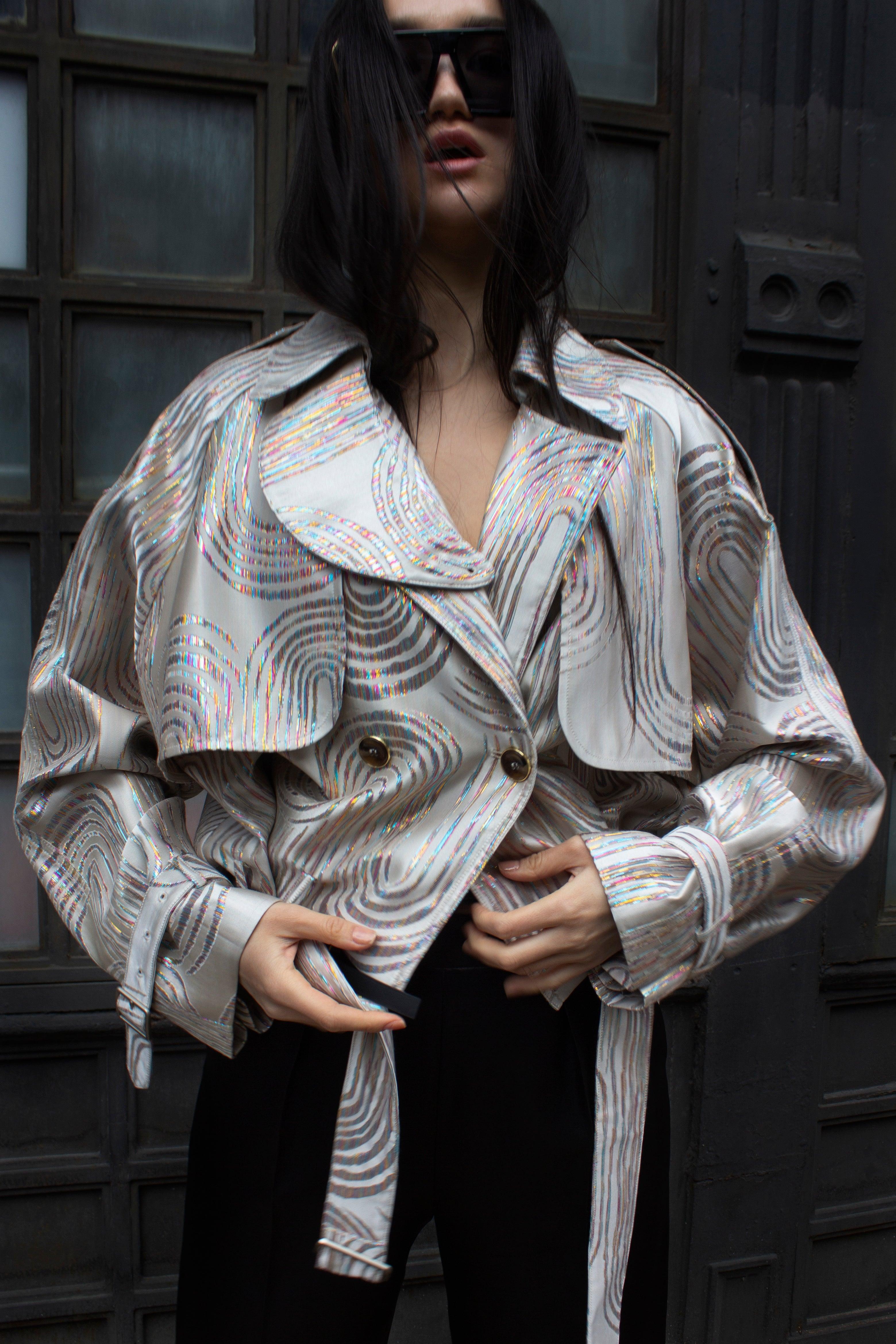 Jacqueline Bomber Jacket in Beige – Stylish Women's Bomber Coat